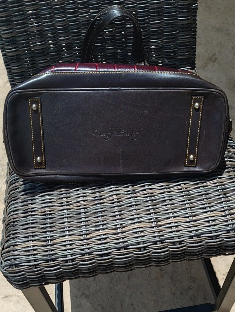 Dooney And Bourke Red ♥️ Croc Style Bag - Picture 3 of 6